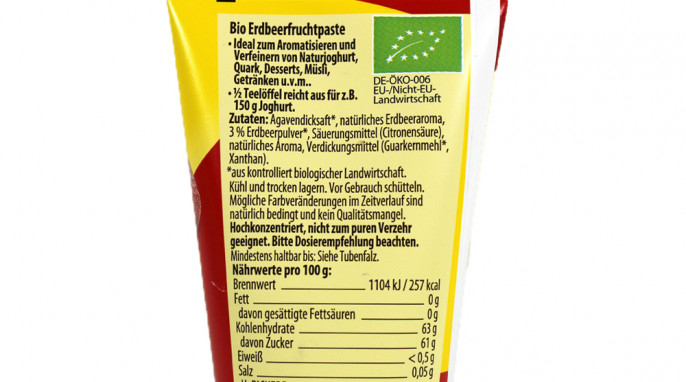 Bezeichnung und Zutaten, Pickerd Erdbeerpaste