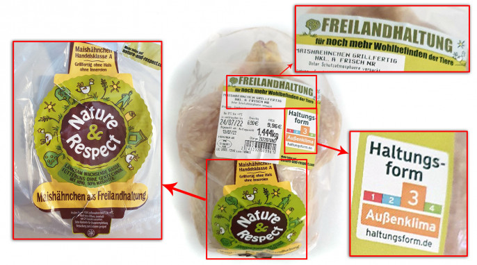 Werbung, Kaufland Maishähnchen  aus Freilandhaltung