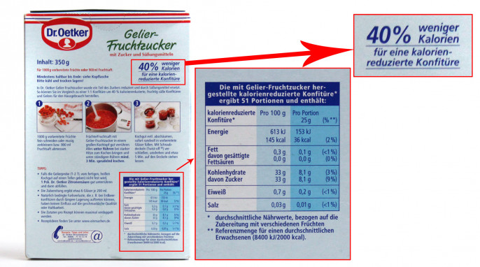 Rückseite, Dr. Oetker Gelier-Fruchtzucker