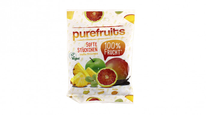 Purefruits Softe Stückchen, Beispielsorte Helle Früchte