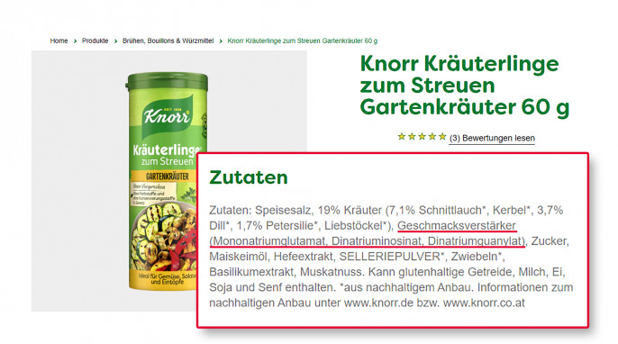 Zutaten, Knorr Kräuterlinge auf knorr.com, 03.02.2022