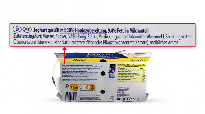 Bezeichnung + Zutaten, Meandros Joghurt nach griechischer Art Honig