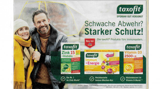 Werbung Taxofit®, Stern Nr. 3/2022, Seite 55