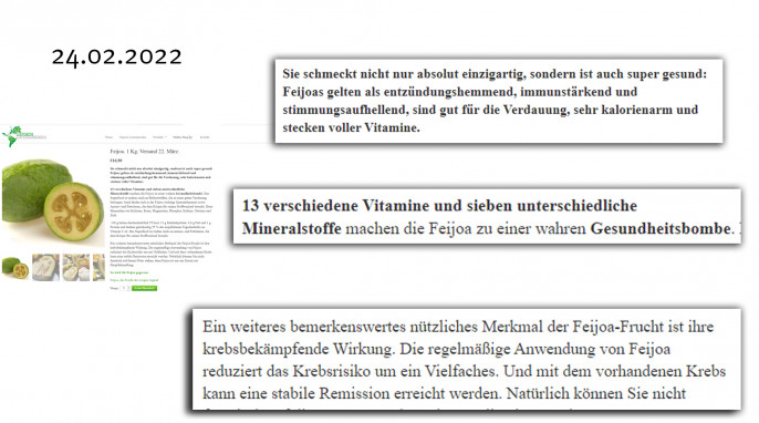 Werbung, Feijoa, fruittropical.com/product, 24.02.2022