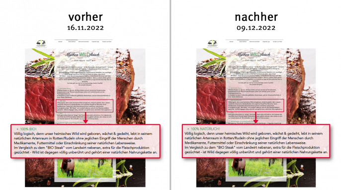 alt: Mythos Wildfleisch, freiewildbahn.info, 16.11.2022; neu: freiewildbahn.info, 09.12.2022 
