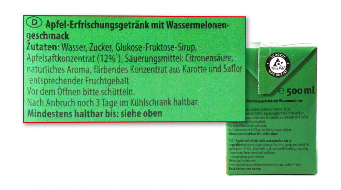 Zutaten, Durstlöscher Wassermelonen-Geschmack