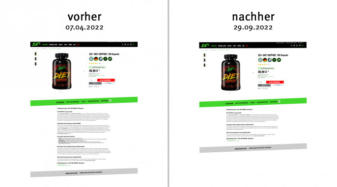 alt: Werbung, Diet Support, zecplus.de, 07.04.2022; neu: 29.09.2022