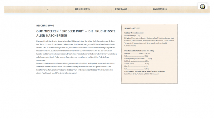 Karls Gummibeeren Erdbeer pur, karls-shop.de, 03.03.2023 Karls Gummibeeren Erdbeer pur, karls-shop.de, 03.03.2023