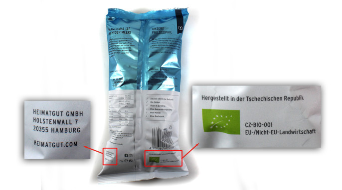 Herkunft und Adresse, Heimatgut Meersalz Linsen Chips 