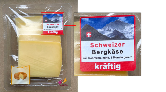 Schweizer Bergkäse kräftig, in Scheiben