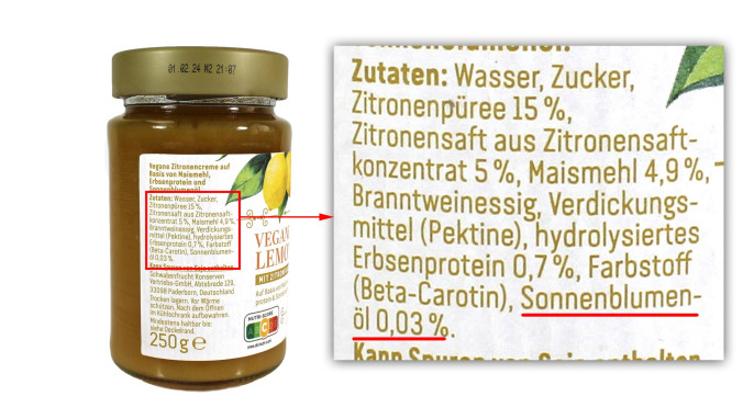 Zutaten, Rewe Feine Welt Veganes Lemon Curd