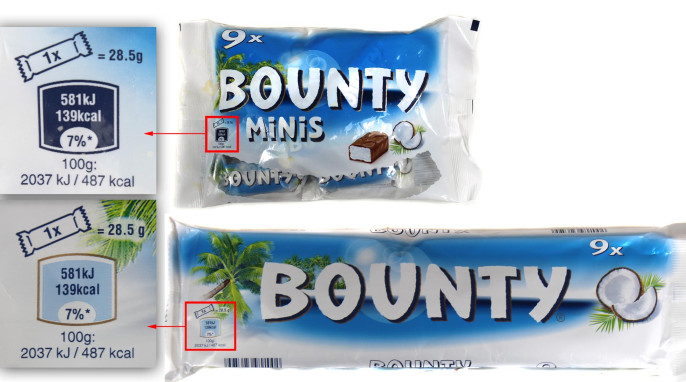 Bounty Minis und Bounty 