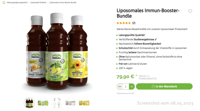 Liposomales Immunbooster Bundle, purazell.de 