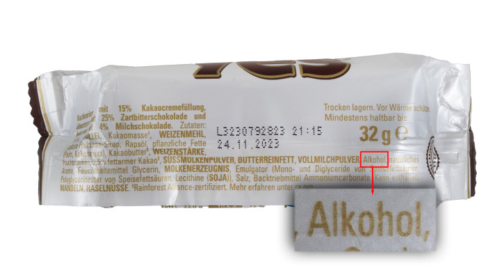 Bezeichnung + Zutaten, Nestlé Yes Kuchenriegel Cacao