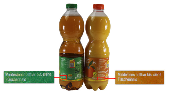 Hinweis Mindesthaltbarkeitsdatum, Netto Frucht Stern Apfel- und Orangensaft 