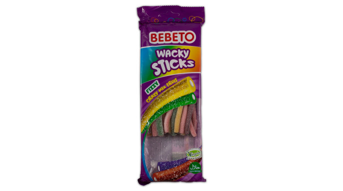 Bebeto Wacky Sticks Fizzy Crazy Mix Fruit 