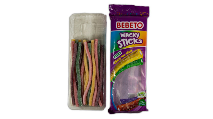 Bebeto Wacky Sticks Fizzy Crazy Mix Fruit 