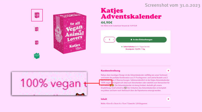 Angebot, Katjes Adventskalender, shop.katjes.de, 31.10.2023 