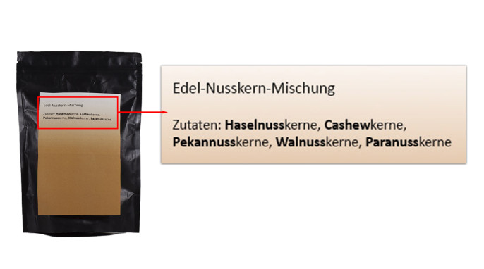 Zutaten, Edel-Nusskern-Mix