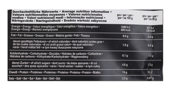 Nährwerte, IronMaxx 100 % Vegan Protein Zero Cookie & Cream