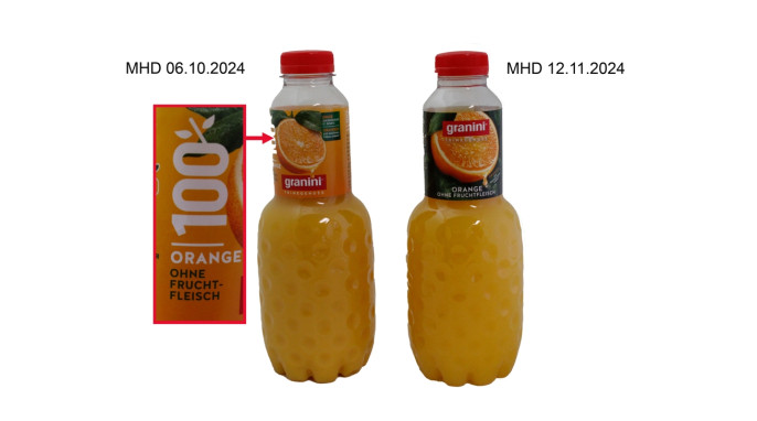 Granini Trinkgenuss Orange, MHD 06.10.2024; MHD 12.11.2024 