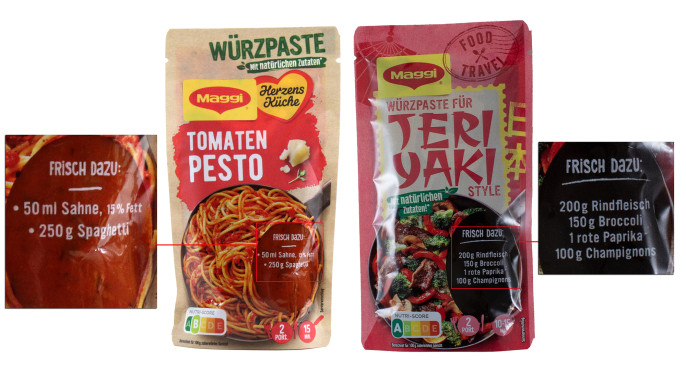 Maggi Würzpaste Tomaten Pesto; Maggi Würzpaste Teriyaki Style 