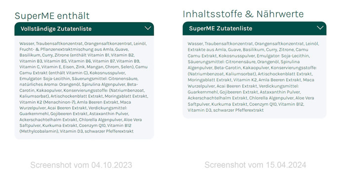 alt: Zutaten, Superme, supernaturals.eu/pages/shop, 04.10.2023; neu: 15.04.2024