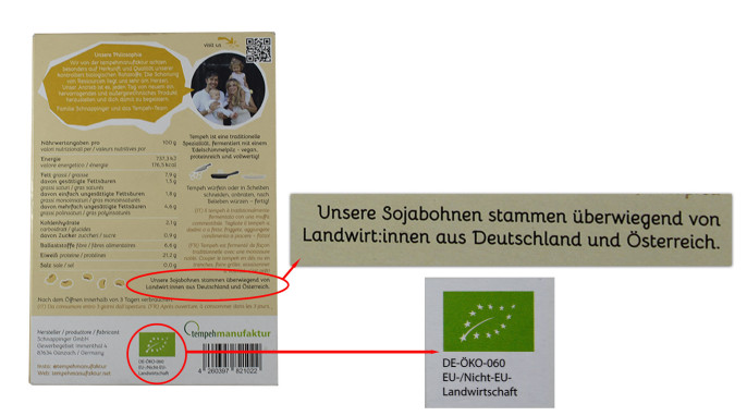 Rückseite, Tempehmanufaktur Soja-Tempeh Natur 