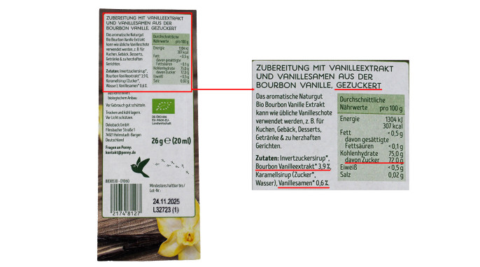 Zutaten, Naturgut Bio Bourbon Vanille Extrakt