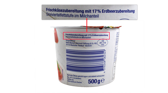 Bezeichnung, Gutes Land Quarkiger Genuss Erdbeere