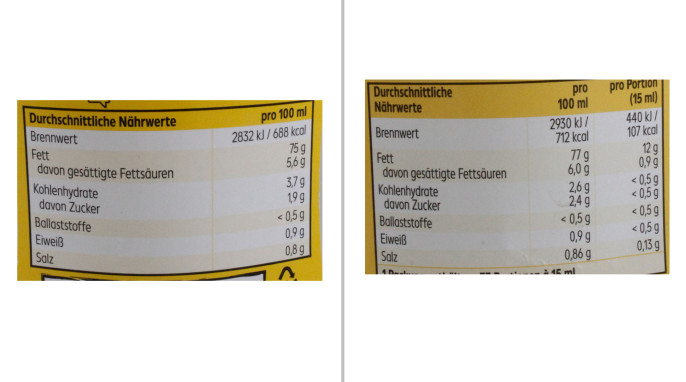 Nährwerte, K-Classic Delikatess Mayonnaise, Hersteller: Conservas El Cidados; Hersteller: Hamker Vertriebsgesellschaft mbH 