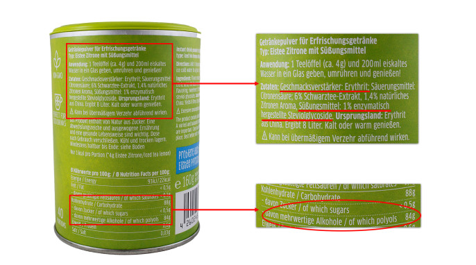 Seitenansicht, Xucker Eistee Zitrone 