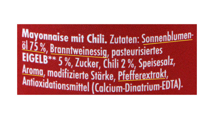 Zutaten neu, Miracel Whip Mayo Chili 