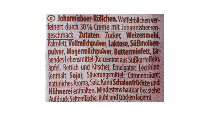 Zutaten, Schulte Schwarze Johannisbeer Röllchen