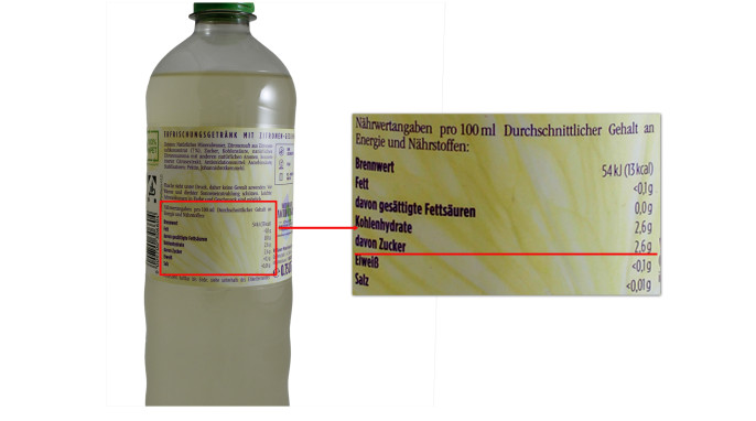 Nährwerte, Vöslauer Balance Juicy Zitrone