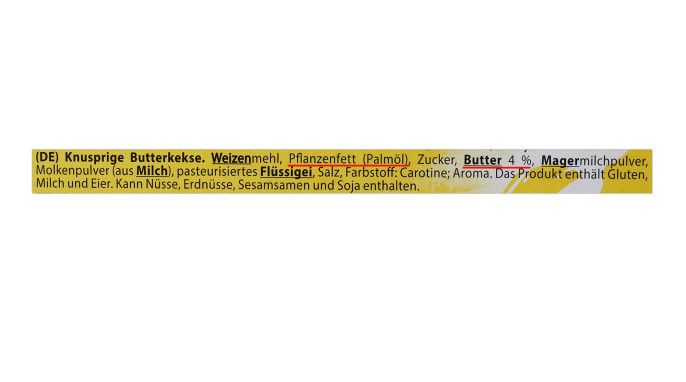 Bezeichnung + Zutaten, Bogutti Next Butter Cookies
