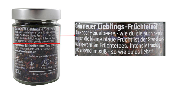 Werbung, Besser im Glas Tee Heiße Blaubeere