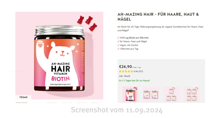 Ah-Mazing Hair Vitamin Biotin, Bears-with-benefits.com, 11.09.2024