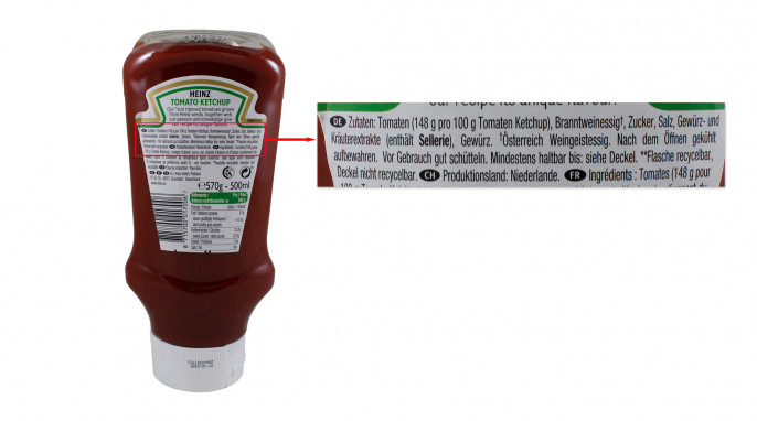 Rückseite, Heinz Tomato Ketchup, MHD 01.12.2025