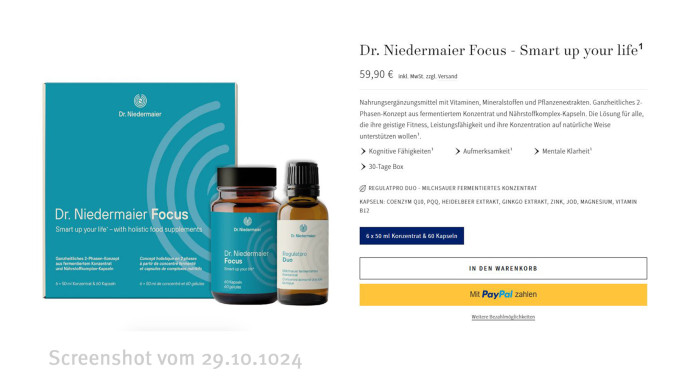 Dr. Niedermaier Focus, Drniedermaier.de, 29.10.2024