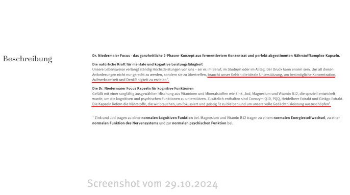 Beschreibung, Dr. Niedermaier Focus, Drniedermaier.de, 29.10.2024