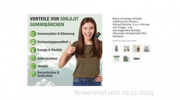 Vorteile, Cheroline Shilajit-Gummis, Amazon.de, 20.12.2024