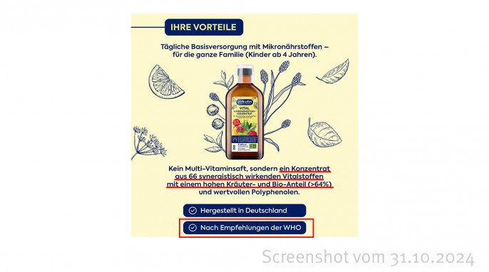 Zirkulin Vital, Amazon.de, 31.10.2024 