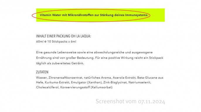 Beschreibung, Oh La Laqua Natural Waterinfusion Resistance Orange & Ingwer, Ohlalaqua.com, 07.11.2024