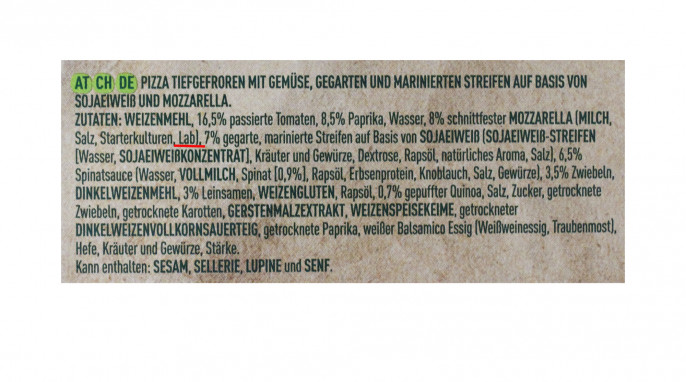 Zutaten, Garden Gourmet Protein Lovers Pizza Crunchy Crest