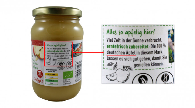 Werbung, EnerBio Apfelmark, 360 g
