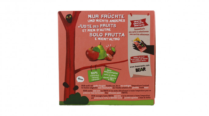 Rückseite, Bear Fruit Rolls Erdbeere
