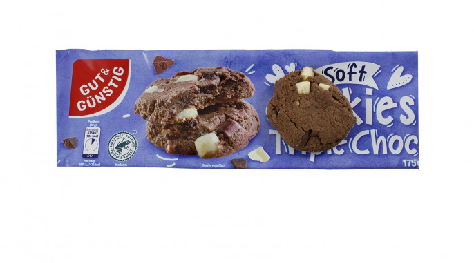 Keksgröße, Gut und Günstig Cookies Triple Choc