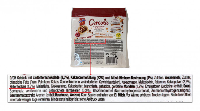 Zutaten, DeBeukelaer Cereola Choc & Berry
