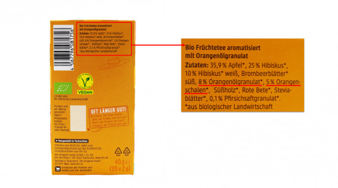 Zutaten, dm Bio Spanische Orange